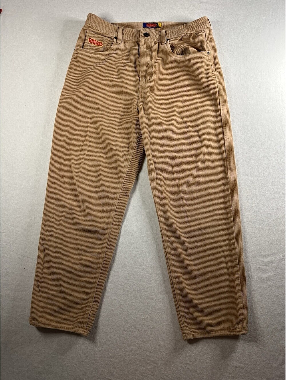 Empyre Pants Mens 33x30 Beige Corduroy Relaxed Fit Skate Casual Streetwear